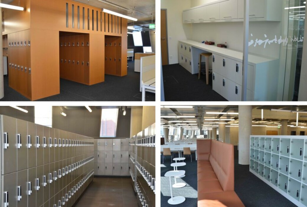 Die Bibliothek der Universität Freiburg stattet ihre Schranksysteme mit elektrischen Schließanlagen von SAG aus. Spinde und Bücherschränke in Fluren und der Bibliothek selbst.